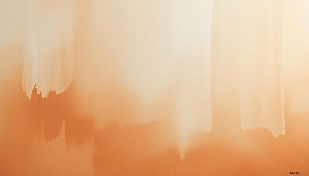 A richly textured painted canvas backdrop for professional photography, featuring an elegant, abstract design with soft brush strokes and harmonious colors blending warm earth tones and subtle cool accents. The foreground should be gently illuminated with soft, diffused lighting to evoke a serene and sophisticated atmosphere, ensuring no harsh shadows are present. The middle of the composition focuses on the canvas texture, highlighting its depth and grain, inviting visual exploration. The background remains blurred to enhance the sense of depth and provide a sense of space. A shallow depth of field emphasizes the texture while maintaining a clean and minimalist aesthetic. Ideal for professional portraits, the backdrop conveys an atmosphere of artistry, differentiation, and refined visual interest, serving as a stunning yet unobtrusive setting for various subjects.