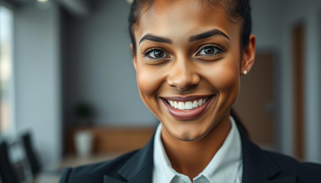 confident headshot expression