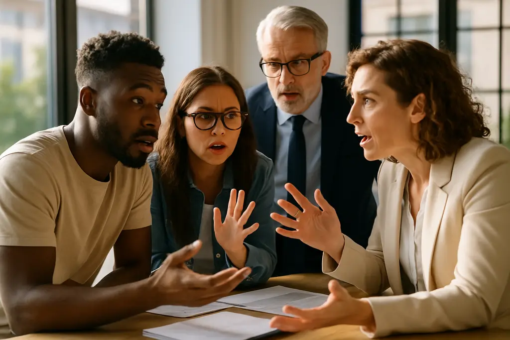 Dress Code Clarity discussion between a manager and employee in a modern office
