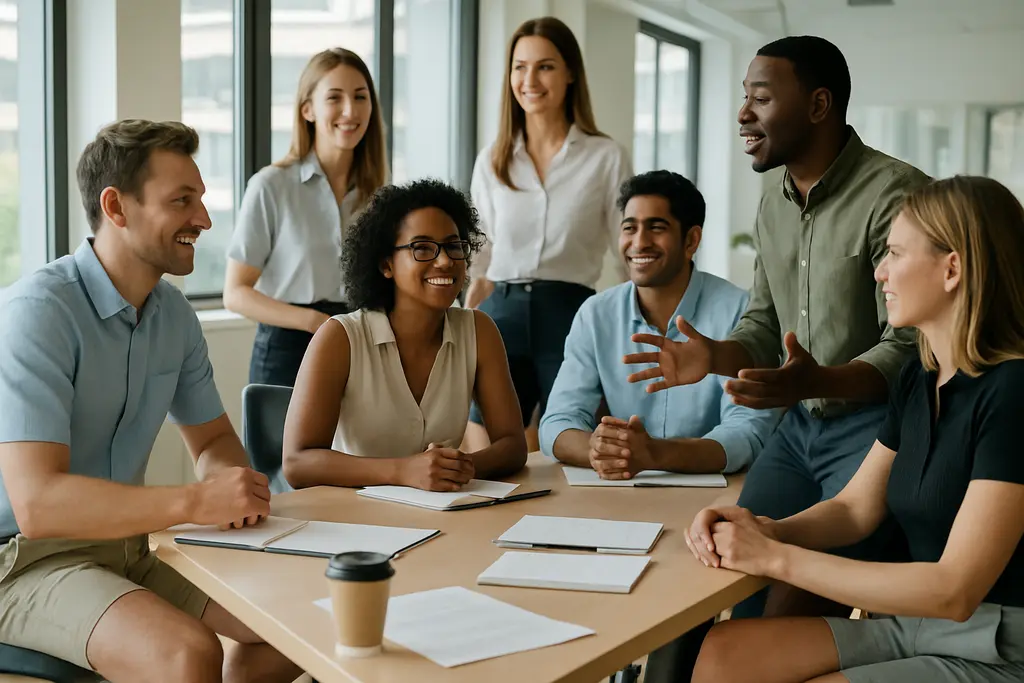 Professional reviewing workplace shorts options beside neutral office clothing
