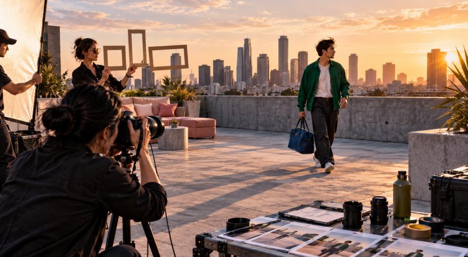 Golden Hour Rooftop Photoshoot