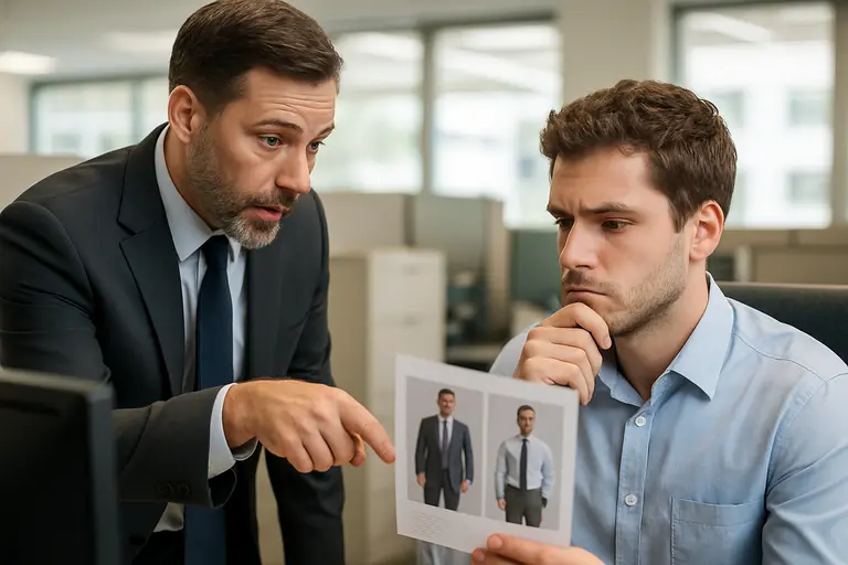 Supervisor listening calmly during a workplace policy conversation